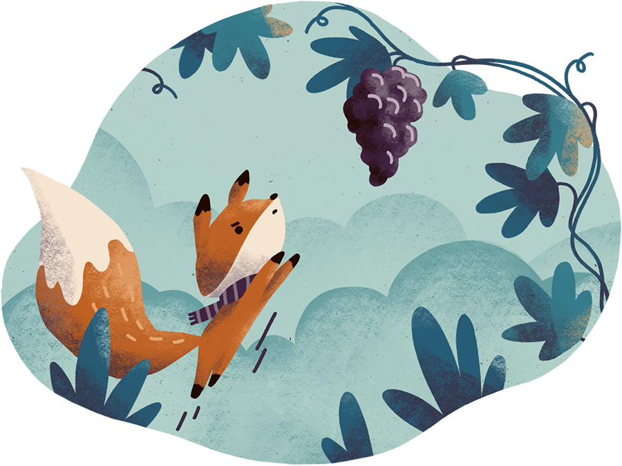 Sasha Kolesnik_fox and grapes_childrens illustration_2