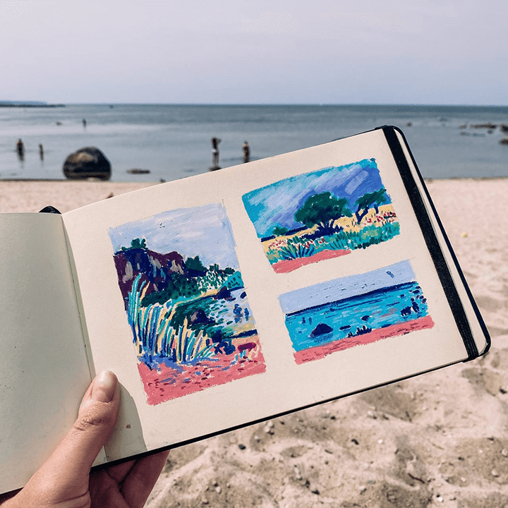 Sasha Kolesnik_pastels_landscape_illustration_beach