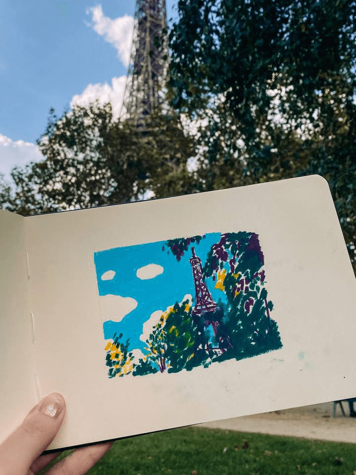 Sasha Kolesnik_pastels_landscape_illustration_paris_eiffel tower