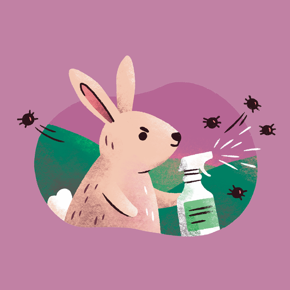 Sasha Kolesnik_rabbit lice_Vetafarm_packaging illustration