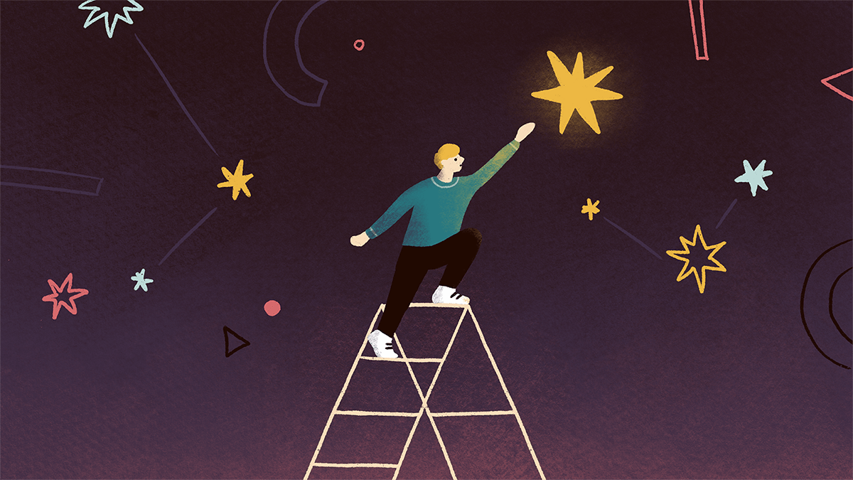 Sasha Kolesnik_reaching star_editorial illustration