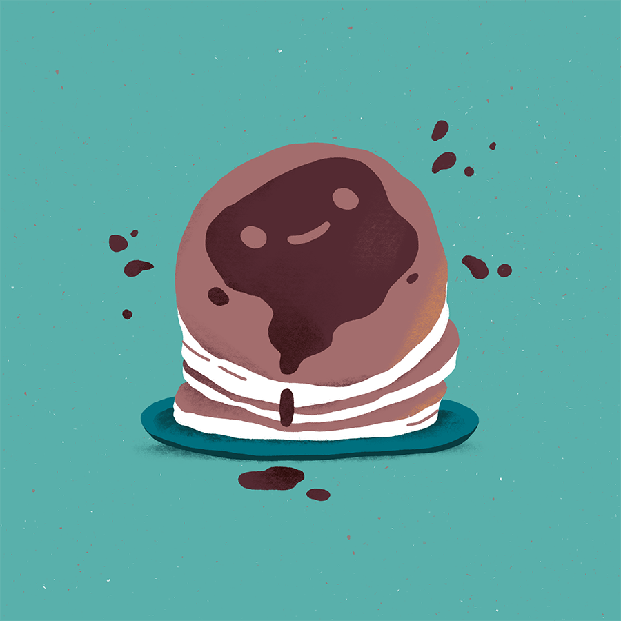 Sasha Kolesnik_spooky breakfast_ghost pancakes_illustration